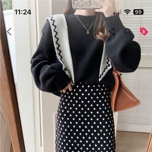 Only one sailor sweater size small black and white